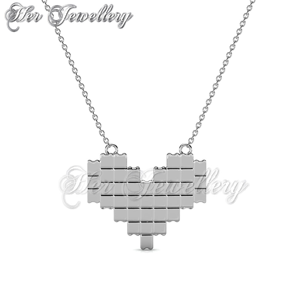 Swarovski Crystals Pixel Love Pendant - Her Jewellery