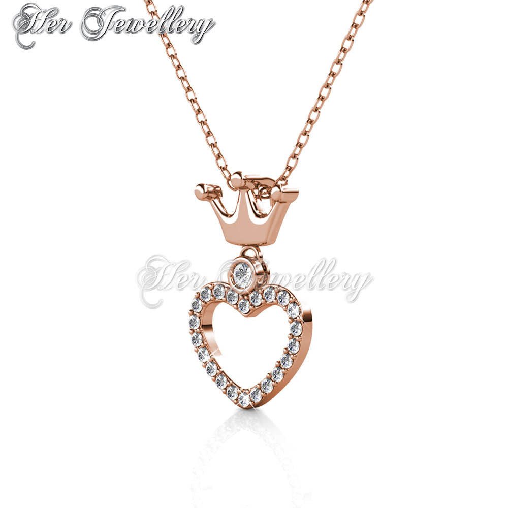 Swarovski Crystals Princess Crown Pendant (Rose Gold) - Her Jewellery
