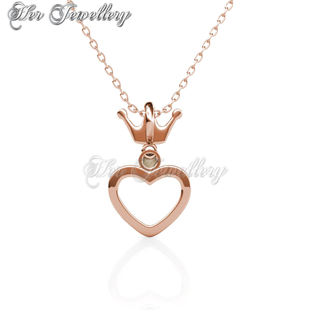 Swarovski Crystals Princess Crown Pendant (Rose Gold) - Her Jewellery