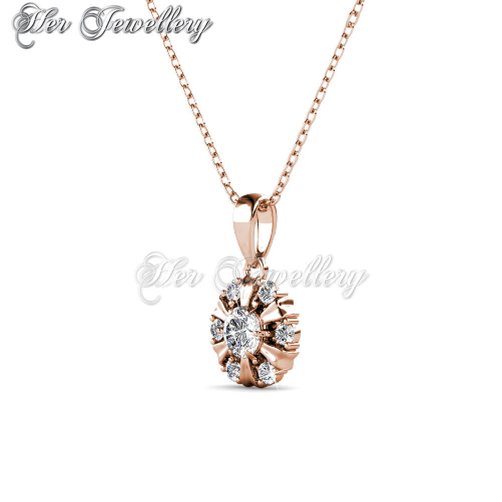 Swarovski Crystals Sun Petal Pendant†(Rose Gold) - Her Jewellery