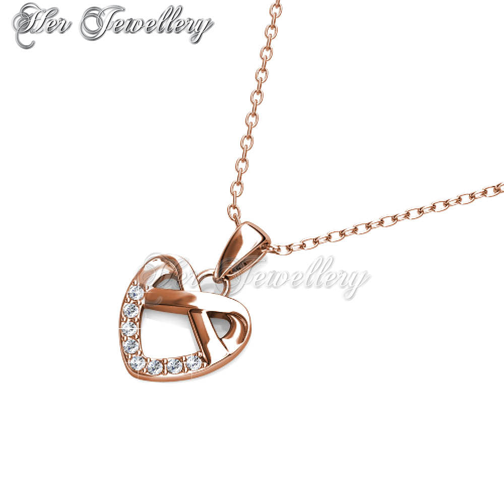 Swarovski Crystals Tie Pendant (Rose Gold) - Her Jewellery