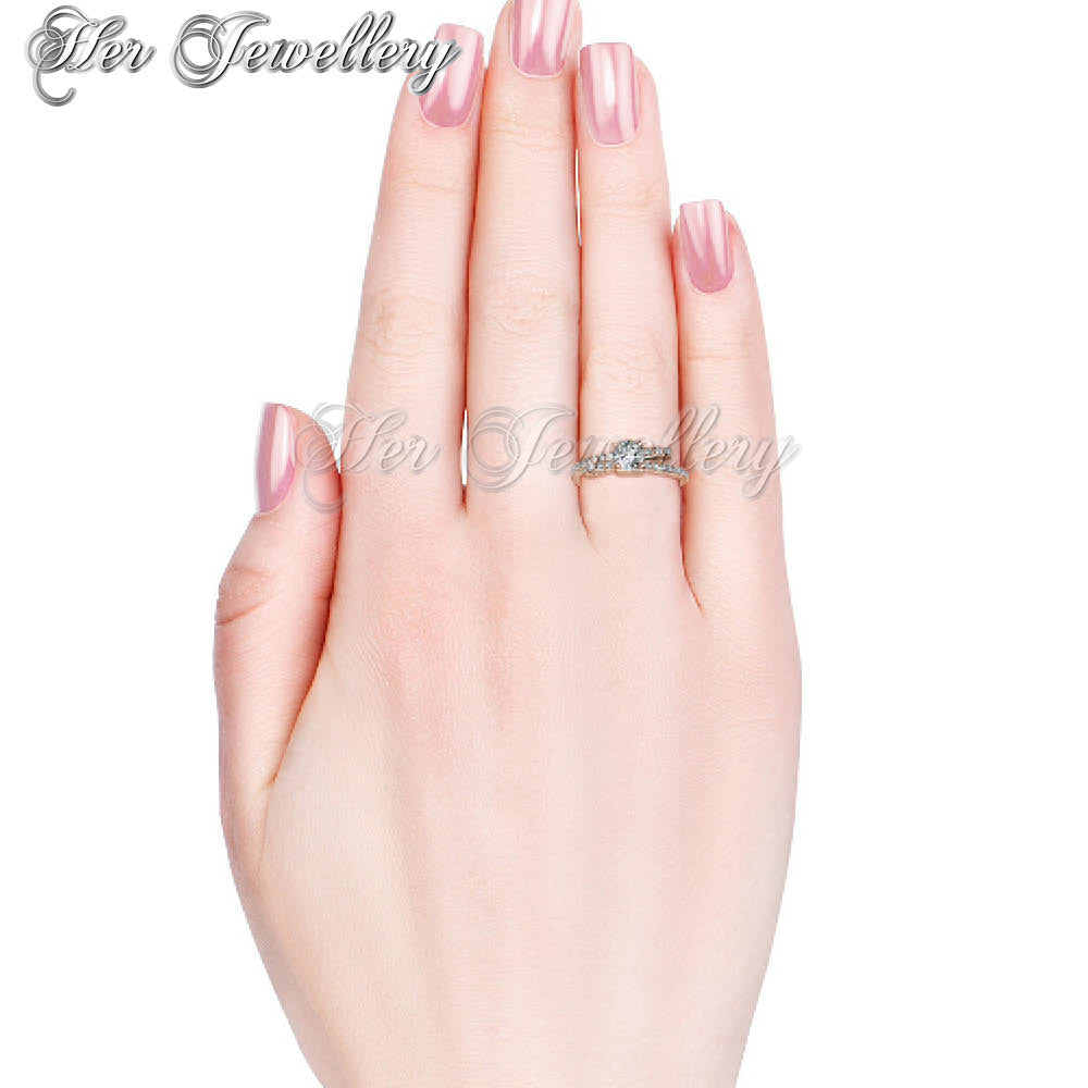 Swarovski Crystals Crystaline Bow Ring (Rose Gold) - Her Jewellery