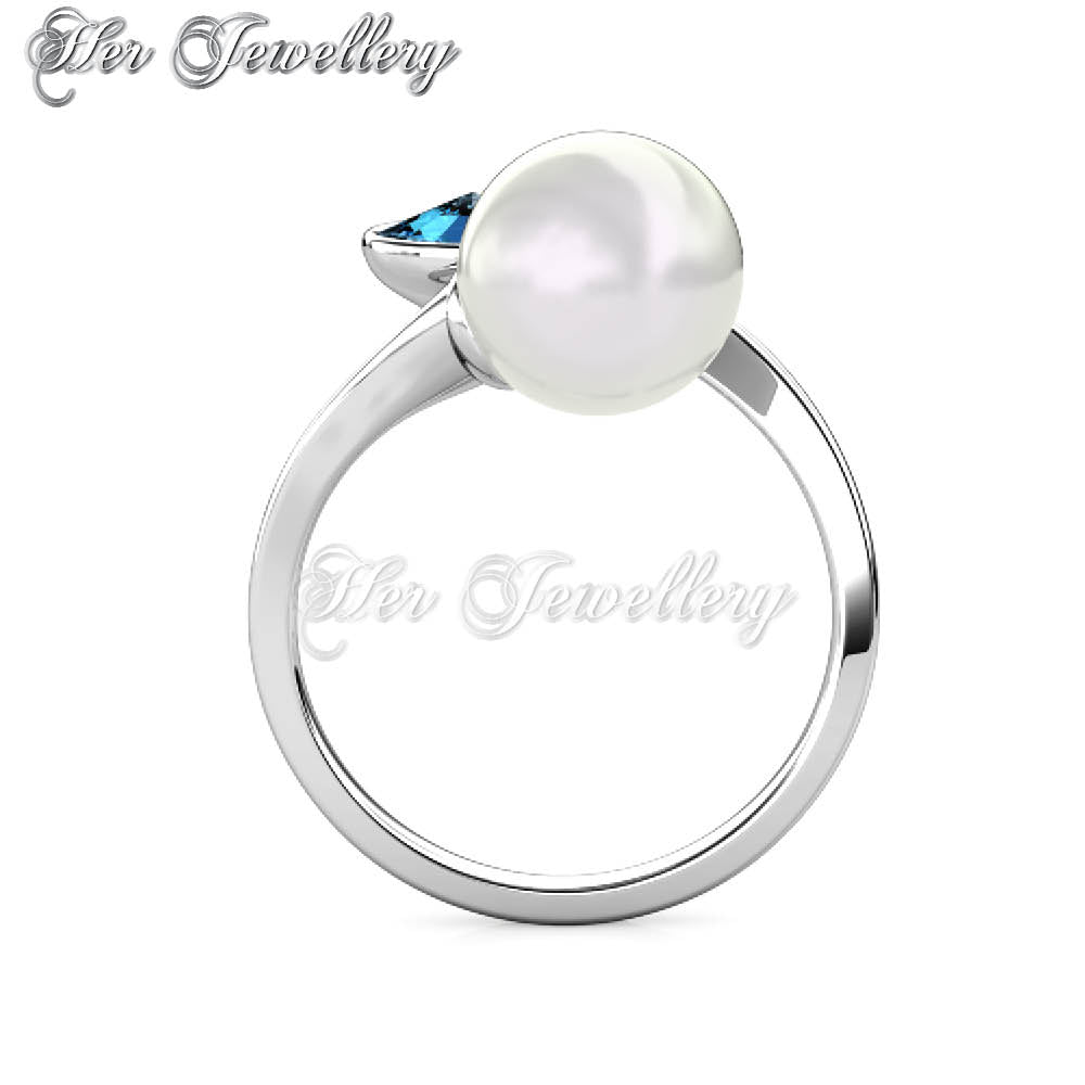 Swarovski Crystals Dew Pearl Ring - Her Jewellery