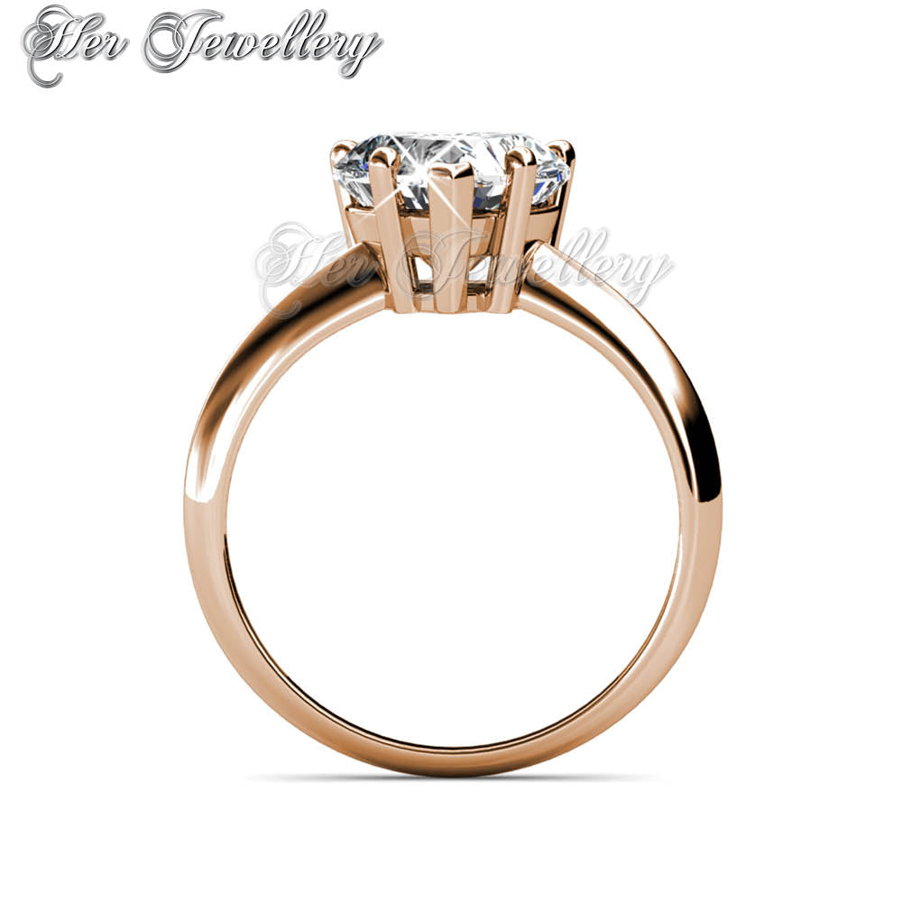 Swarovski Crystals Belle Heart Ring (Rose Gold) - Her Jewellery