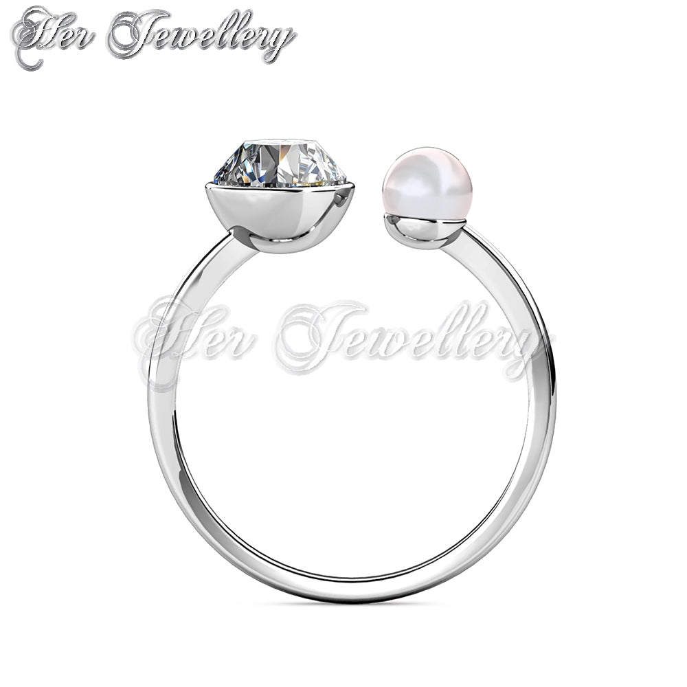 Swarovski Crystals Ivory Pearl Rings - Her Jewellery