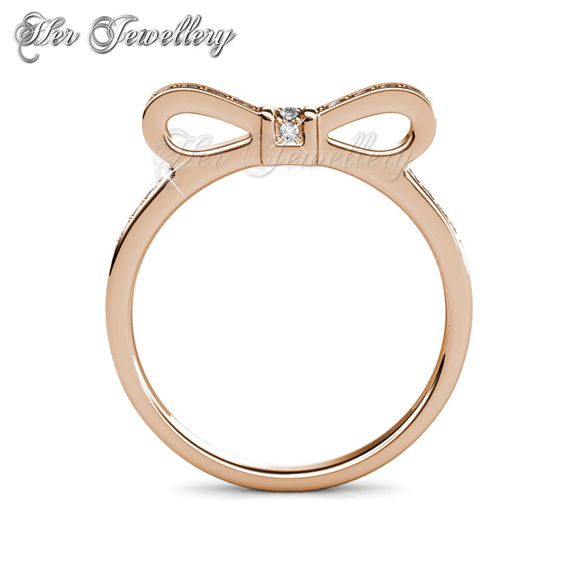 Swarovski Crystals Ribbon Ring (Rose Gold) - Her Jewellery