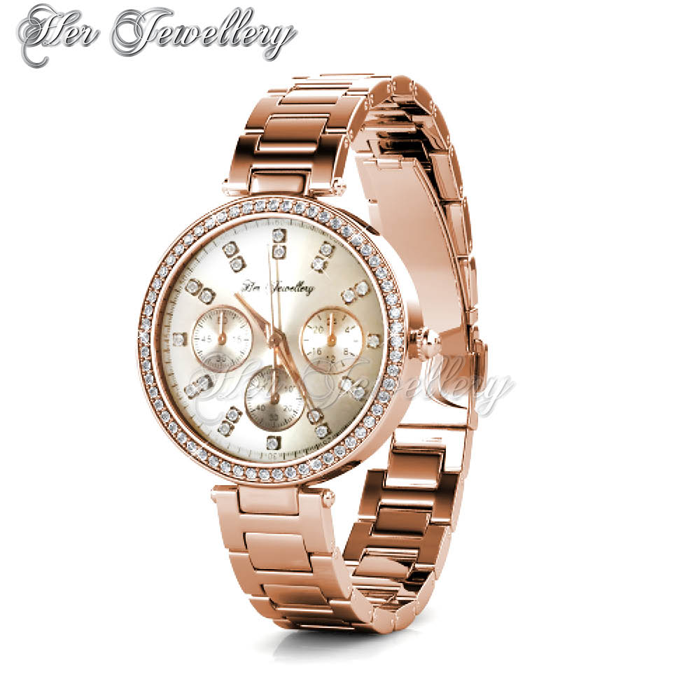 Swarovski Crystals Cube Metallic Watch - Her Jewellery