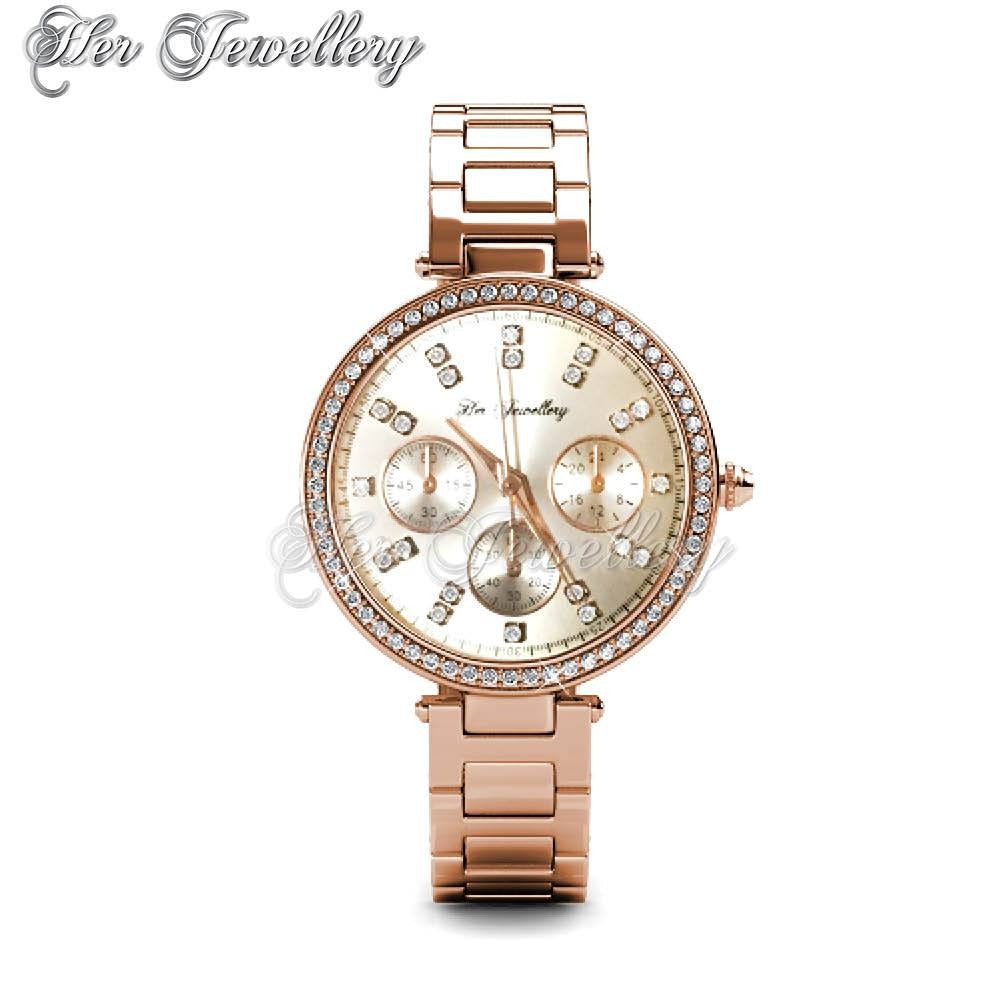 Swarovski Crystals Cube Metallic Watch - Her Jewellery