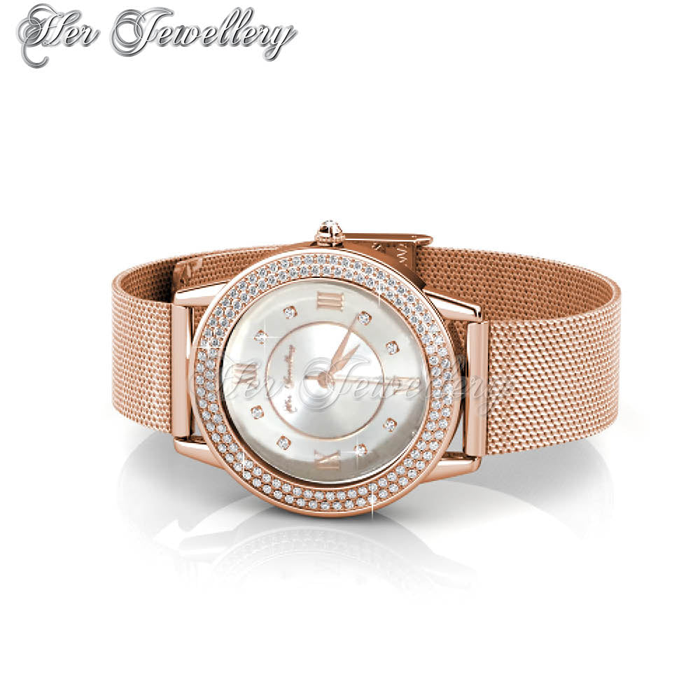 Swarovski Crystals Dawn Metallic Watch (Rose Gold) - Her Jewellery