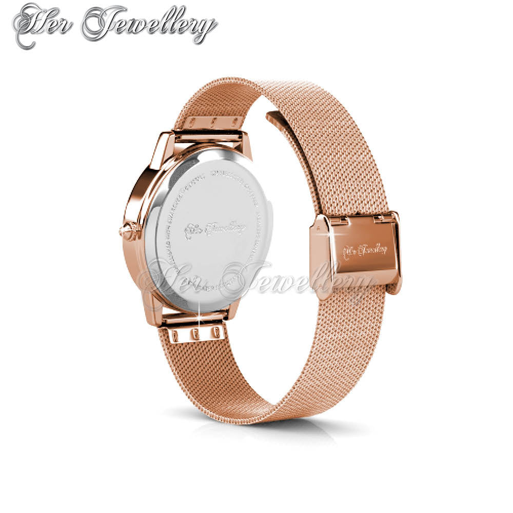 Swarovski Crystals Dawn Metallic Watch (Rose Gold) - Her Jewellery