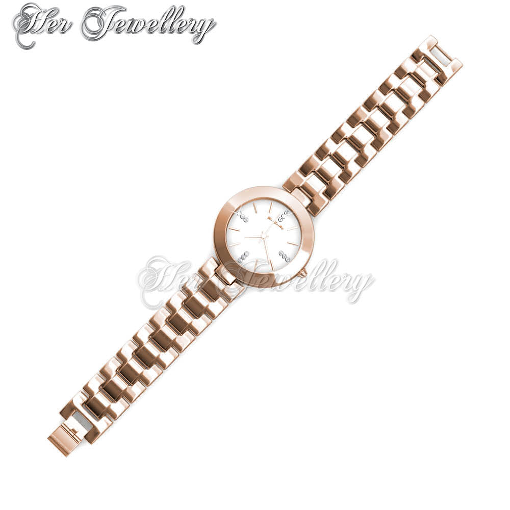 Swarovski Crystals Goldy Watch(Rose Gold) - Her Jewellery