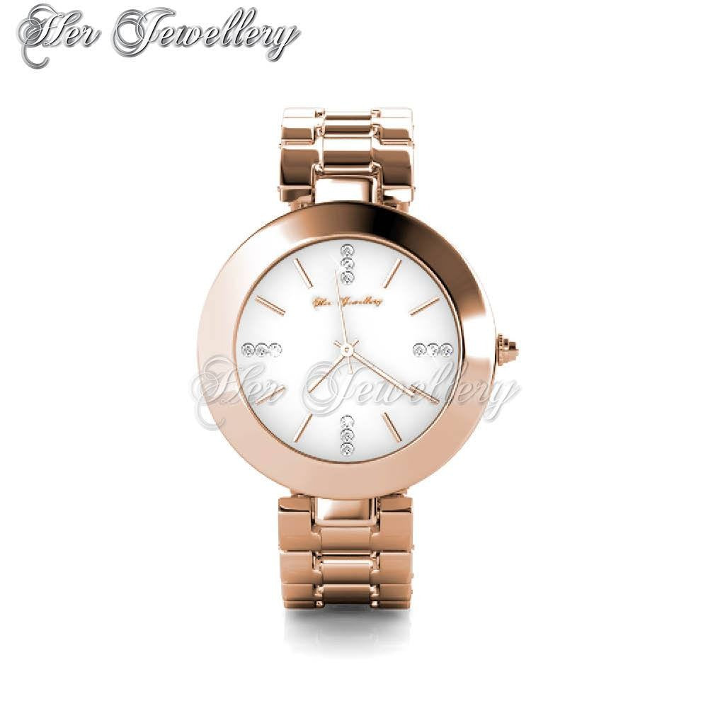 Swarovski Crystals Goldy Watch(Rose Gold) - Her Jewellery