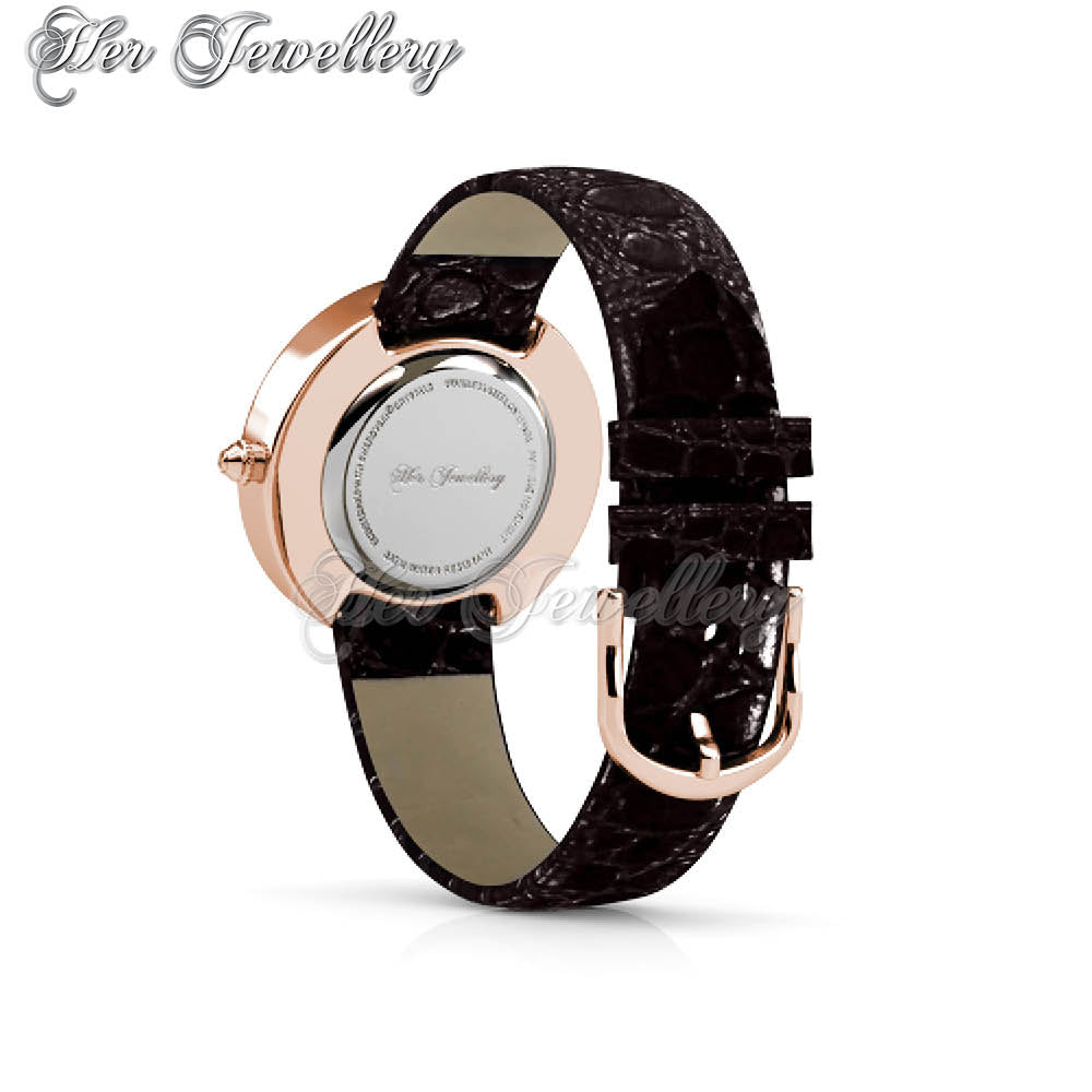 Swarovski Crystals Leather Watch - Her Jewellery