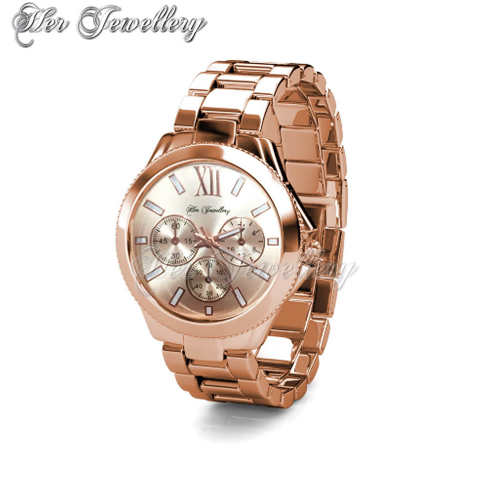 Swarovski Crystals Rechteck Metallic Watch - Her Jewellery