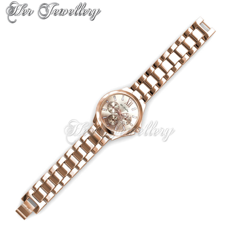 Swarovski Crystals Rechteck Metallic Watch - Her Jewellery