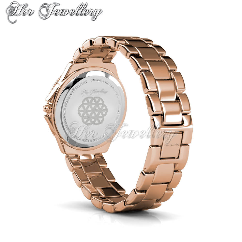 Swarovski Crystals Rechteck Metallic Watch - Her Jewellery