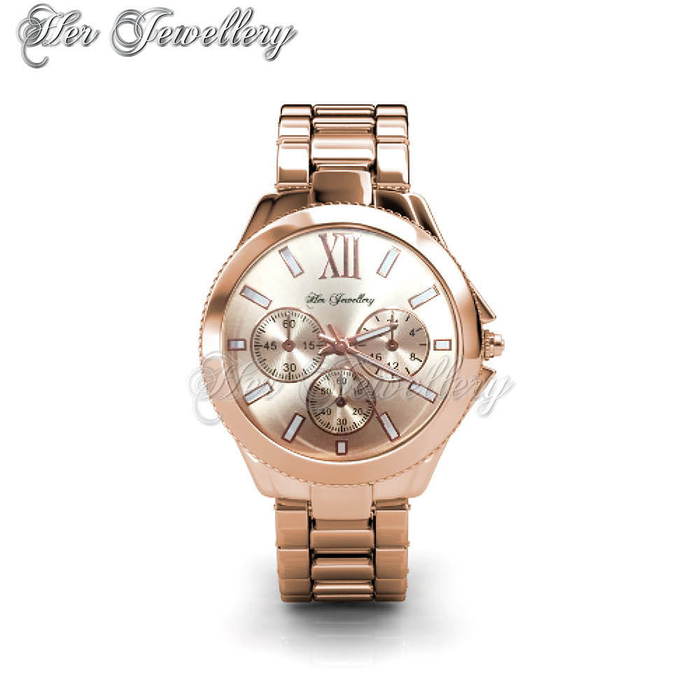 Swarovski Crystals Rechteck Metallic Watch - Her Jewellery