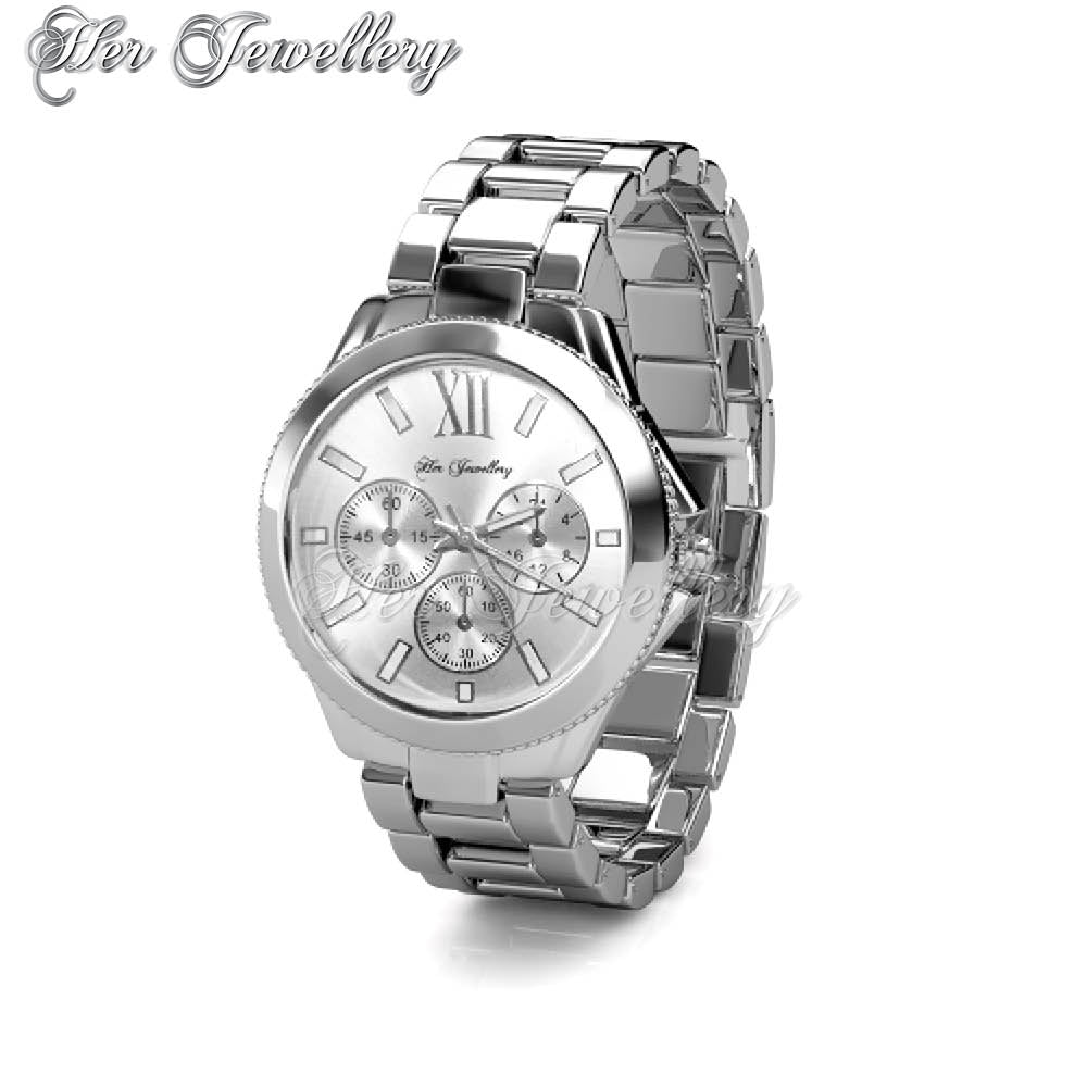 Swarovski Crystals Rechteck Metallic Watch - Her Jewellery