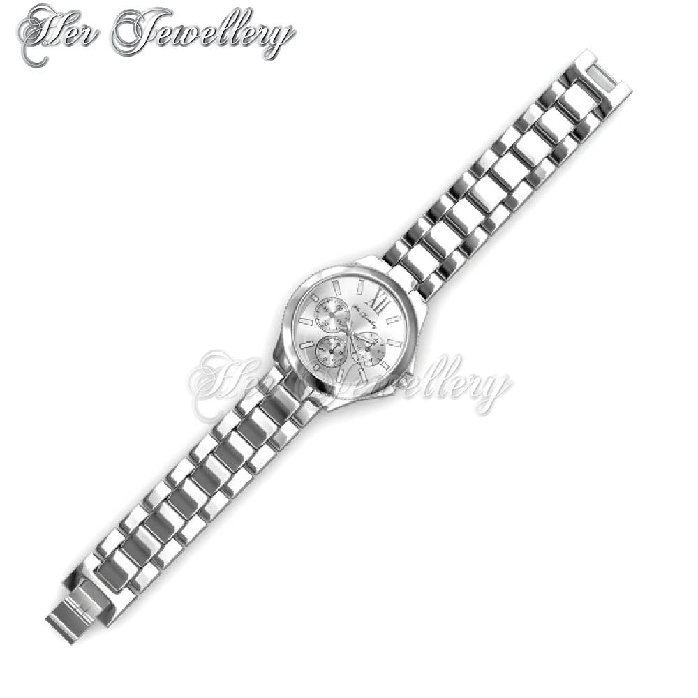 Swarovski Crystals Rechteck Metallic Watch - Her Jewellery