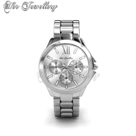 Swarovski Crystals Rechteck Metallic Watch - Her Jewellery