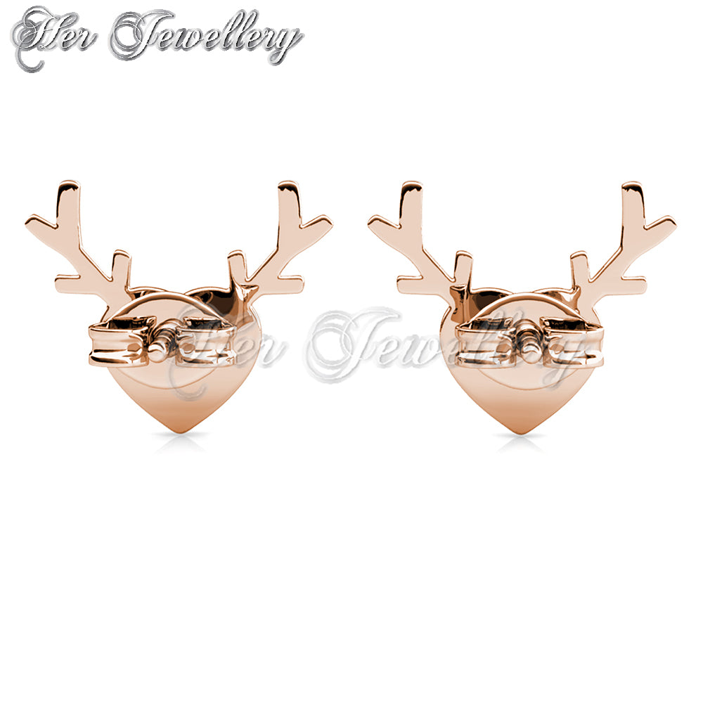 Swarovski Crystals Antlers Love Earrings - Her Jewellery