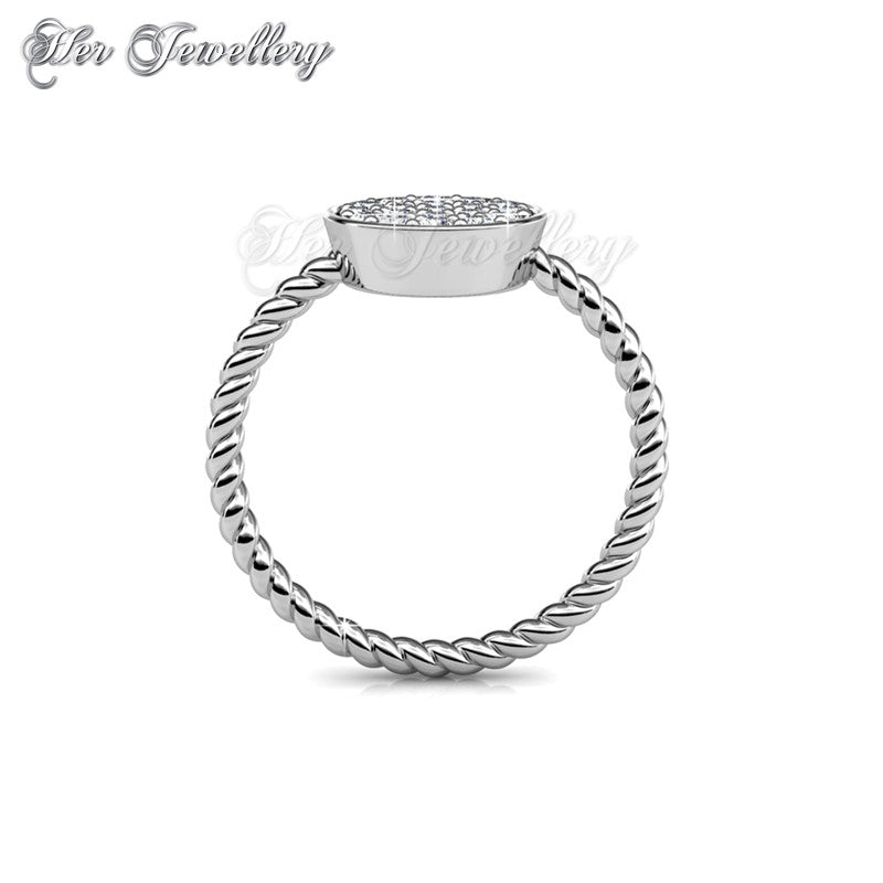 Swarovski Crystals Twisted Round Ring - - Her Jewellery