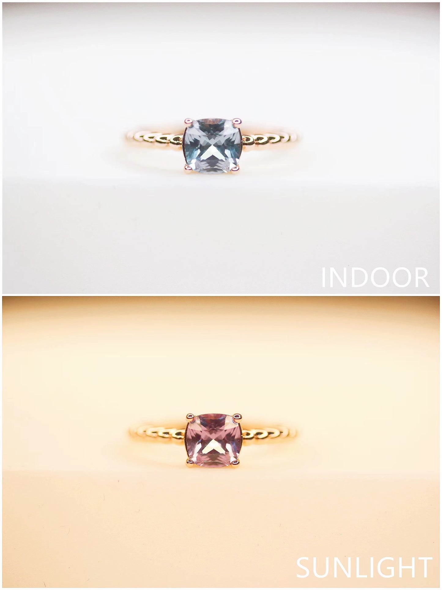 Squarish Alexandrite Ring