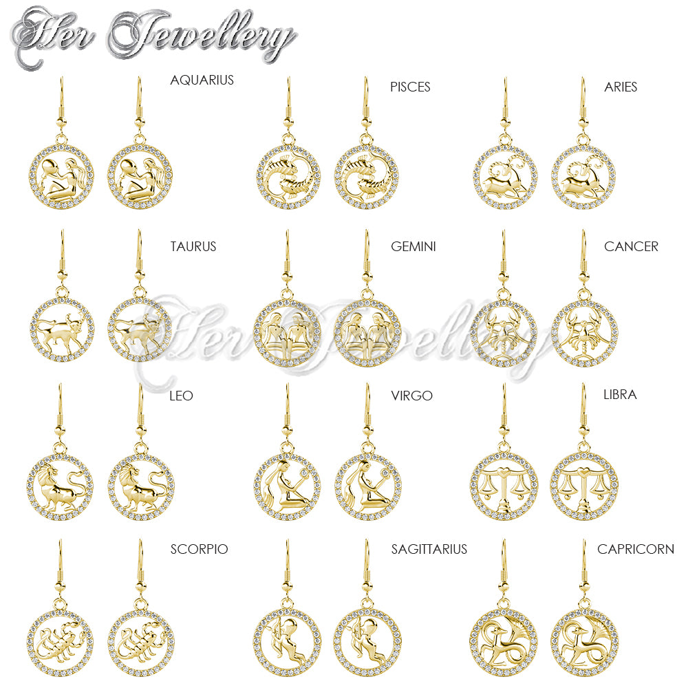 12 Horoscope Circlet Hook Earrings (12 Months)