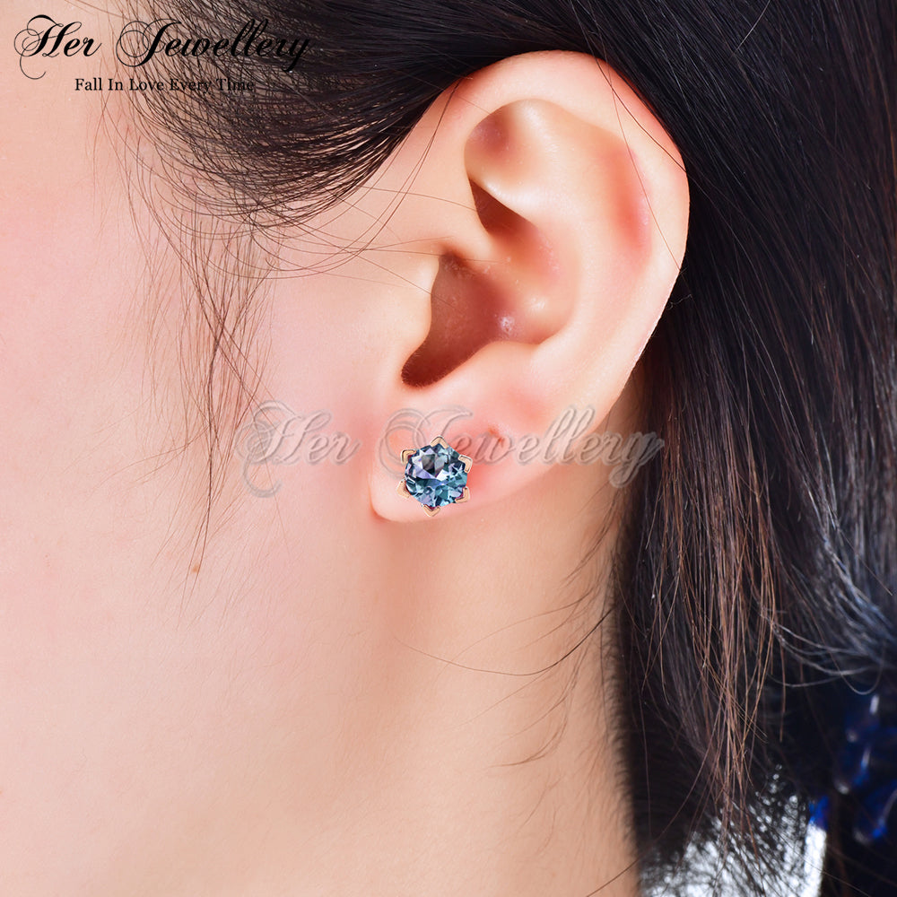 Shimmering Star Alexandrite Earrings