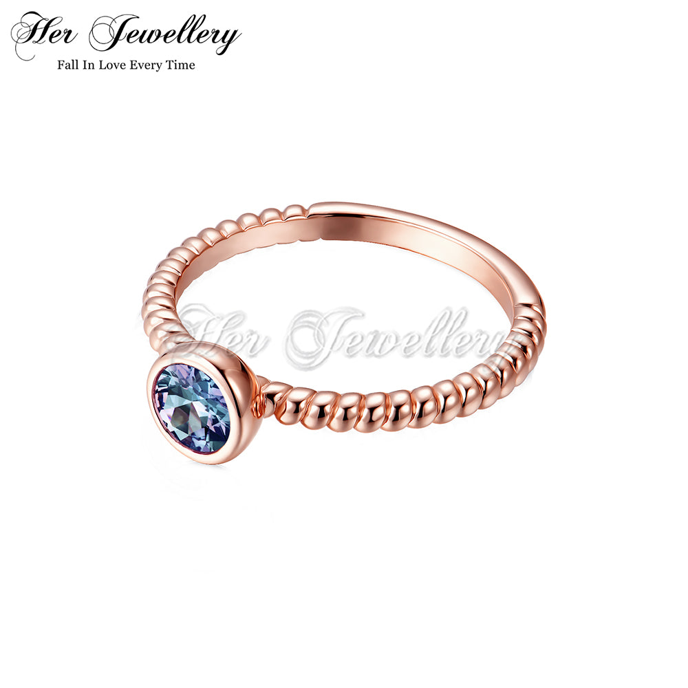 Twisted Round Alexandrite Ring