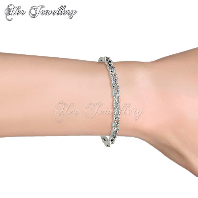 Swarovski Crystals Braided Bangle - Her Jewellery