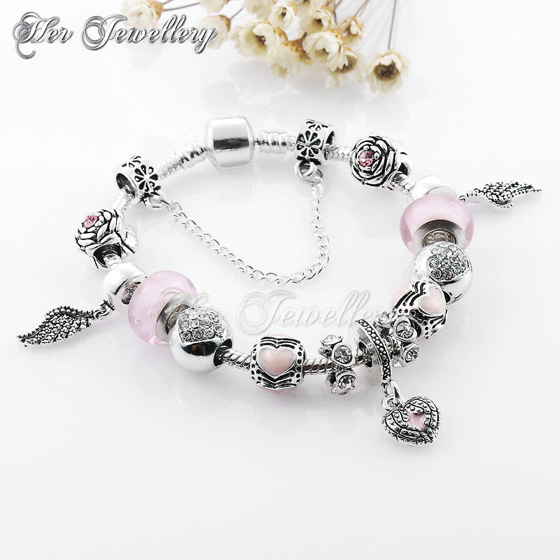 Swarovski Crystals Angel Charm Bracelet - Her Jewellery