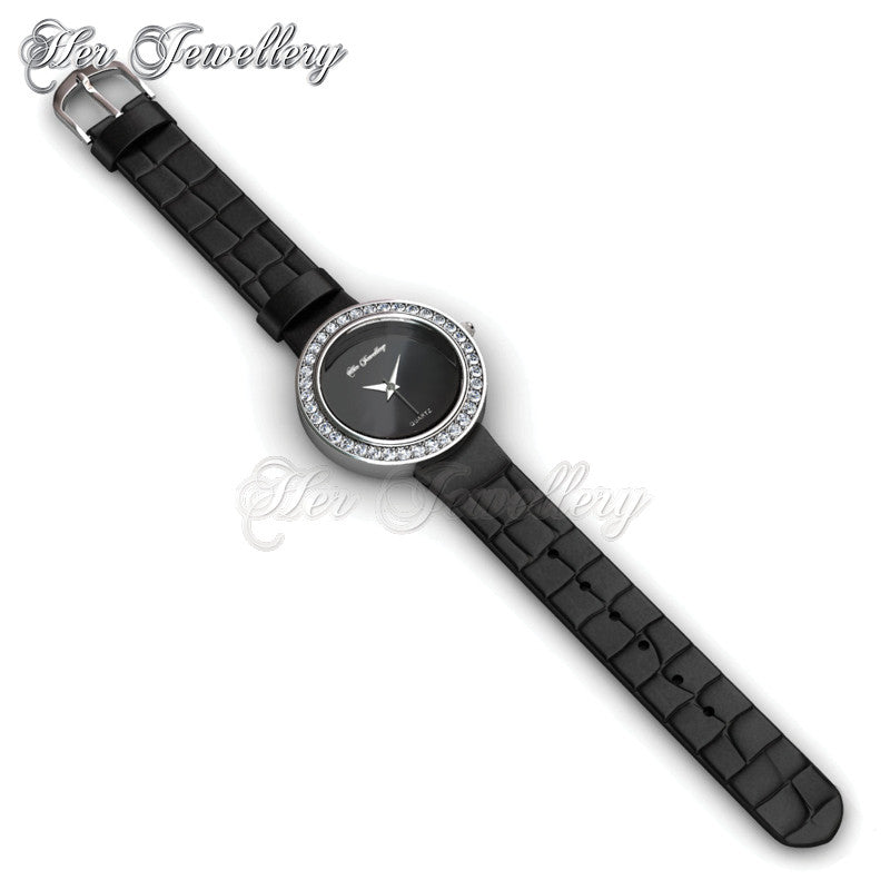 Swarovski Crystals Leather Watch - Her Jewellery