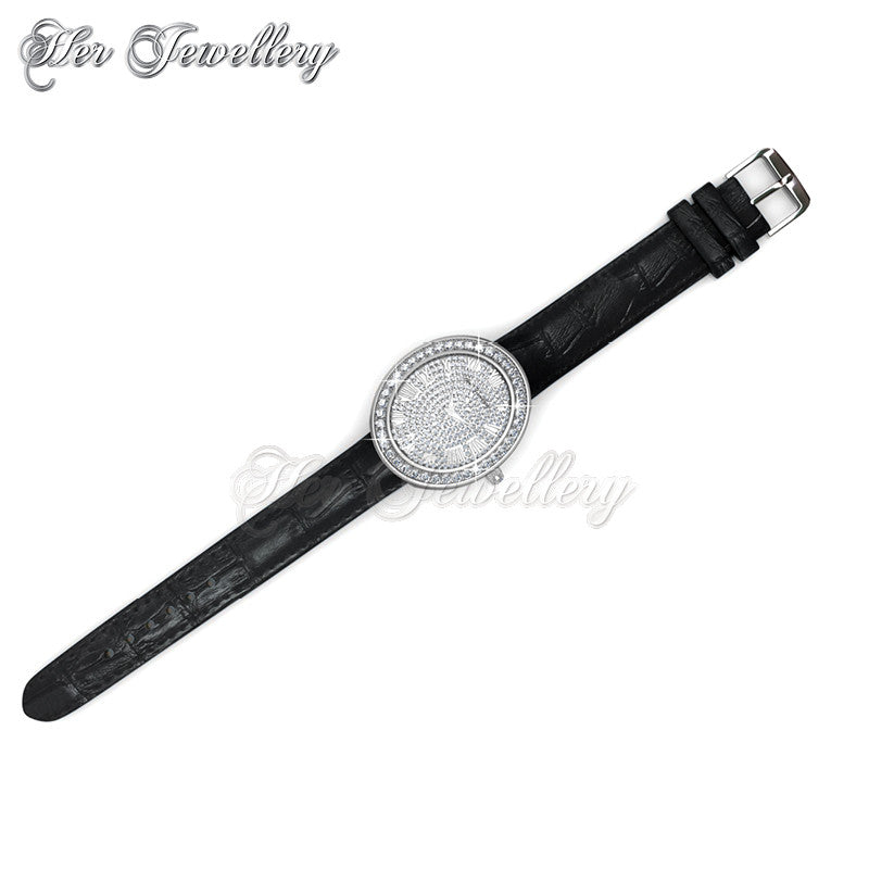 Swarovski Crystals Glamour Leather Watch†- Her Jewellery
