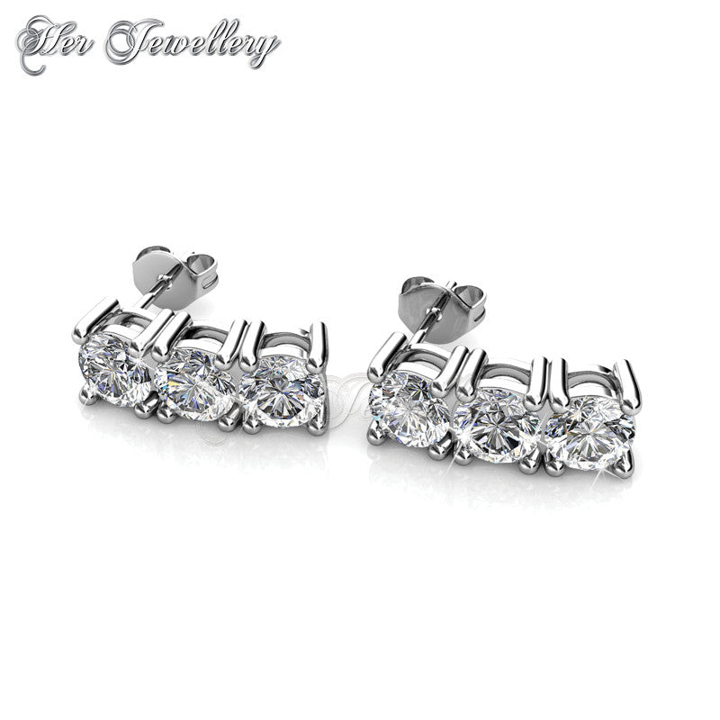Swarovski Crystals Tri Earrings†- Her Jewellery