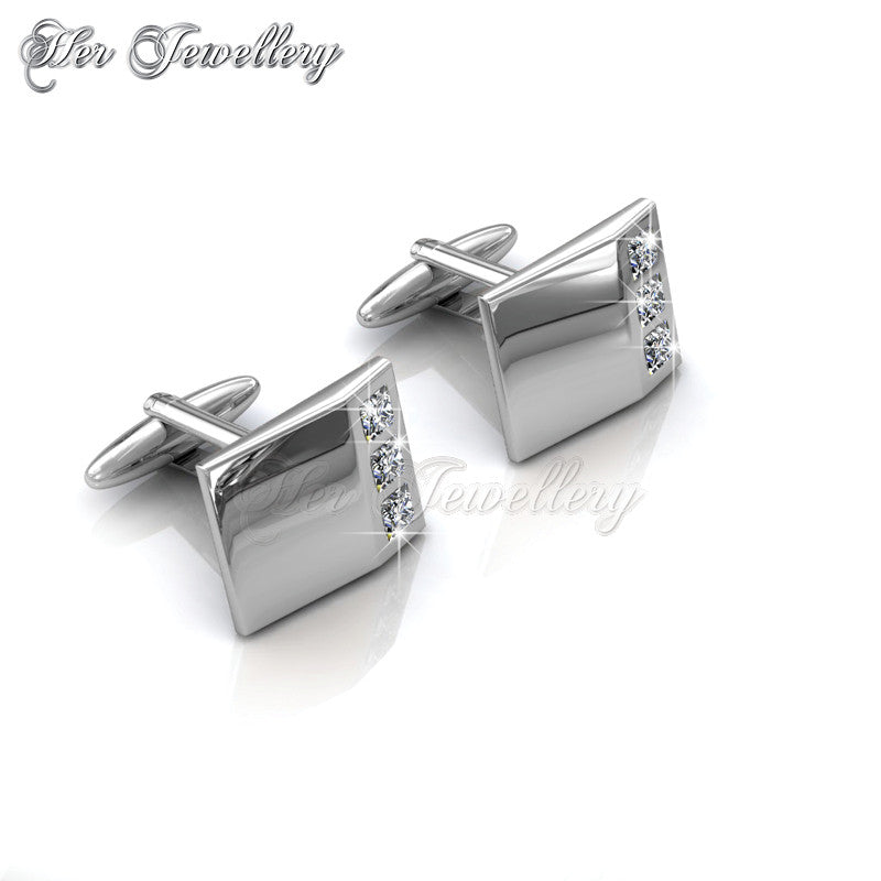 Swarovski Crystals Cufflinks (Mr Glossy 2) - Her Jewellery