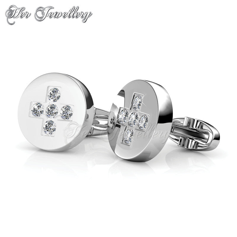 Swarovski Crystals Chris Cufflinks - Her Jewellery