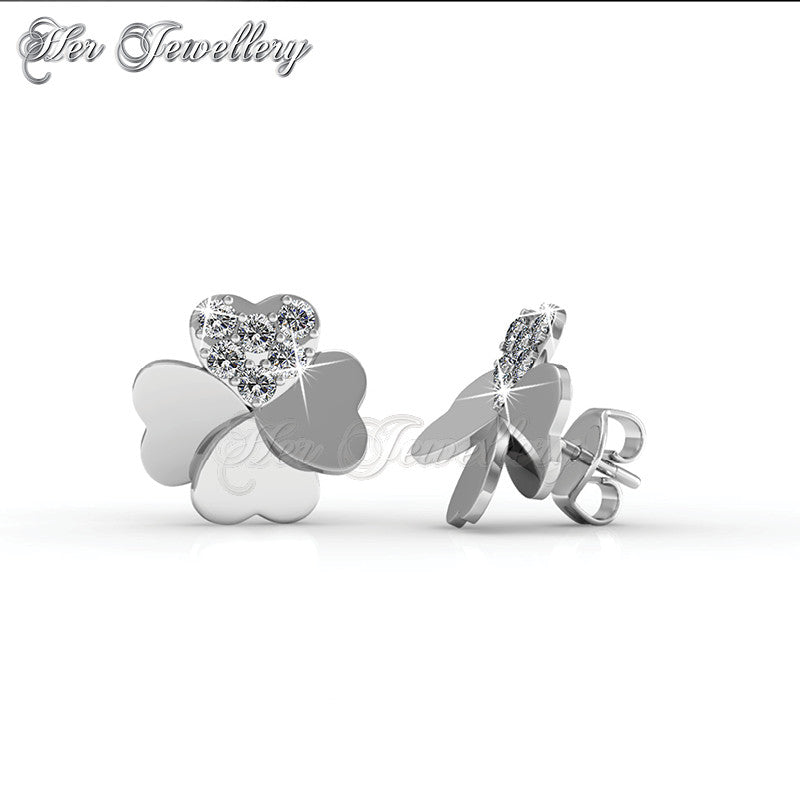 Swarovski Crystals Lucky Clover Earrings - Her Jewellery