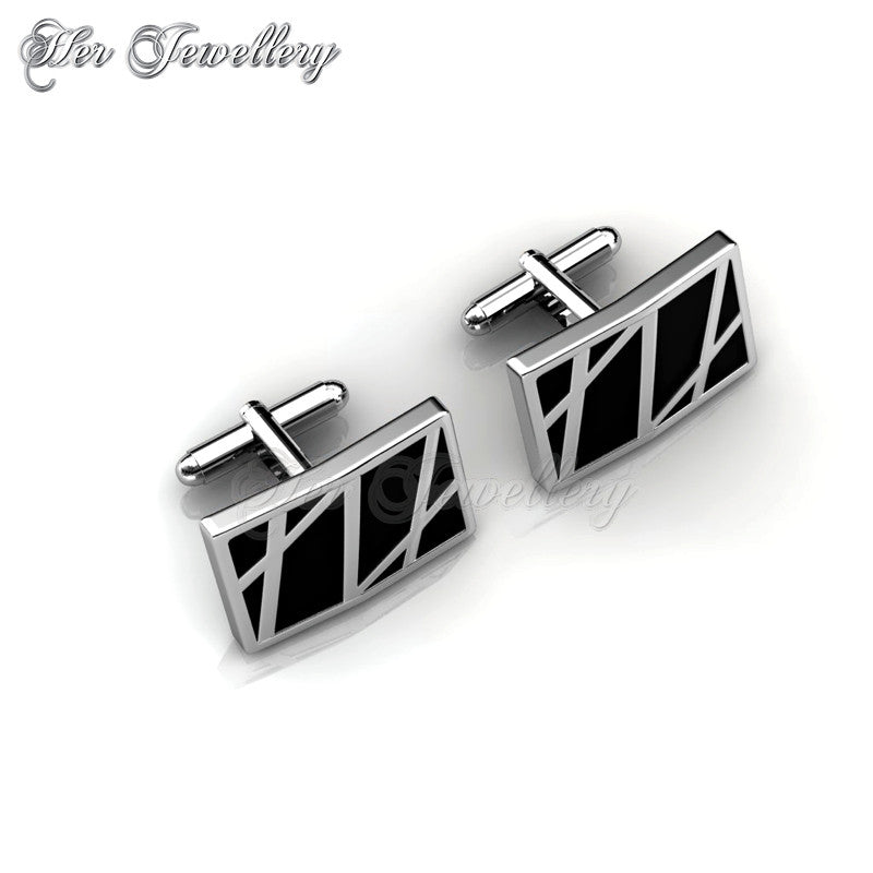 Swarovski Crystals Mr Oil Paint 3 Cufflinks (Rectangle) - Her Jewellery