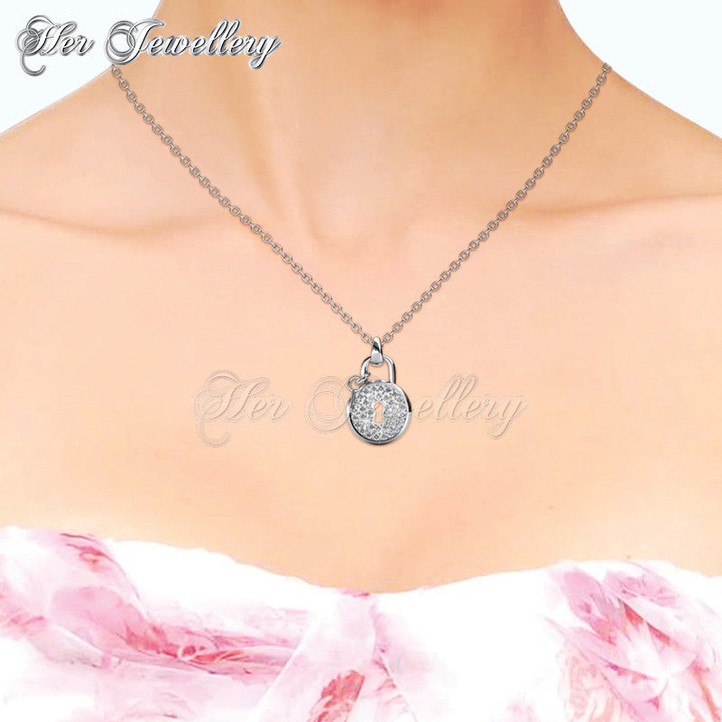 Swarovski Crystals Lock Pendant - Her Jewellery