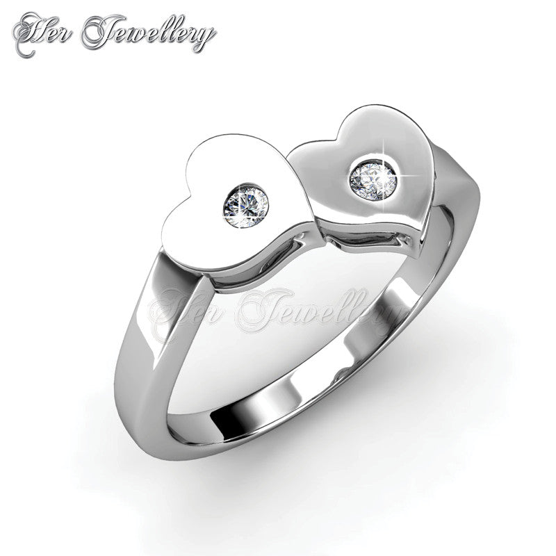 Swarovski Crystals Double Love Ring†- Her Jewellery