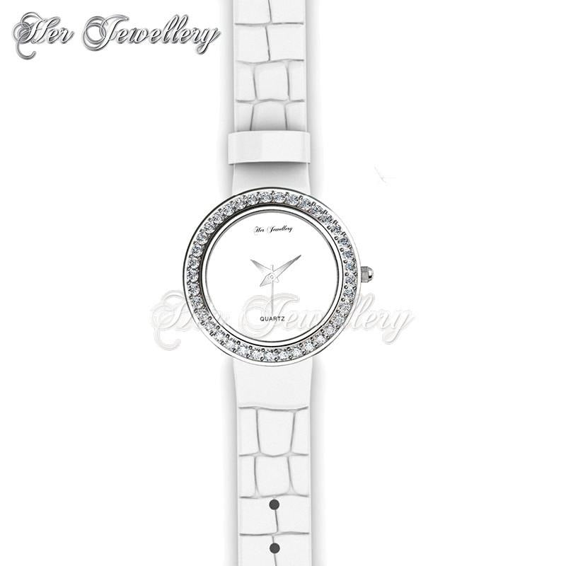 Swarovski Crystals Leather Watch - Her Jewellery