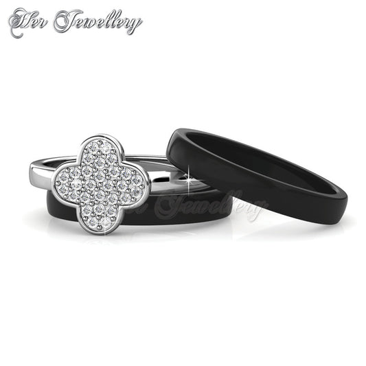 Swarovski Crystals Clover Ceramic Ring - Her Jewellery