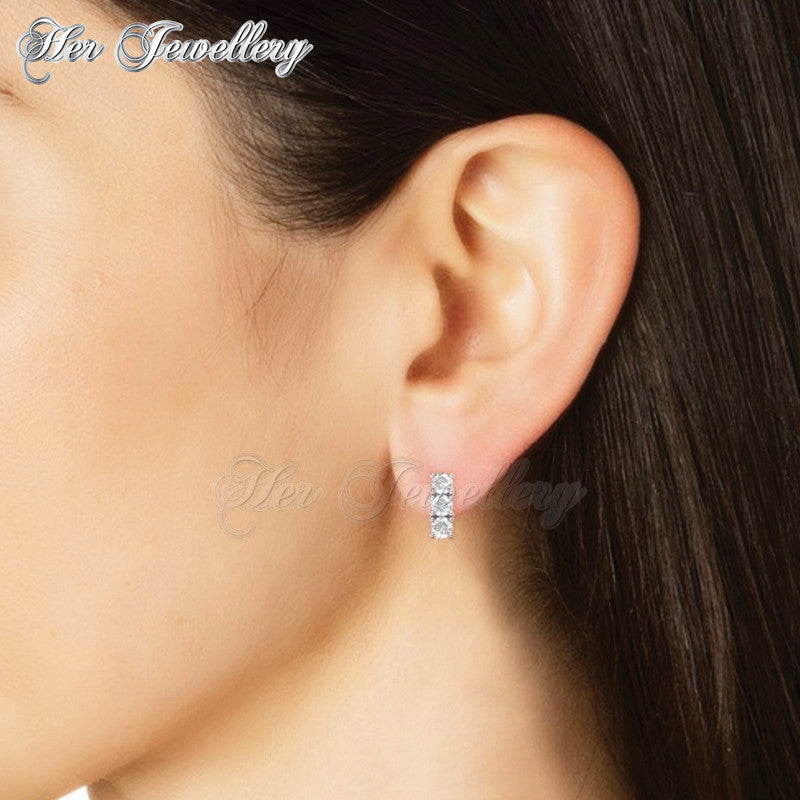 Swarovski Crystals Tri Earrings†- Her Jewellery