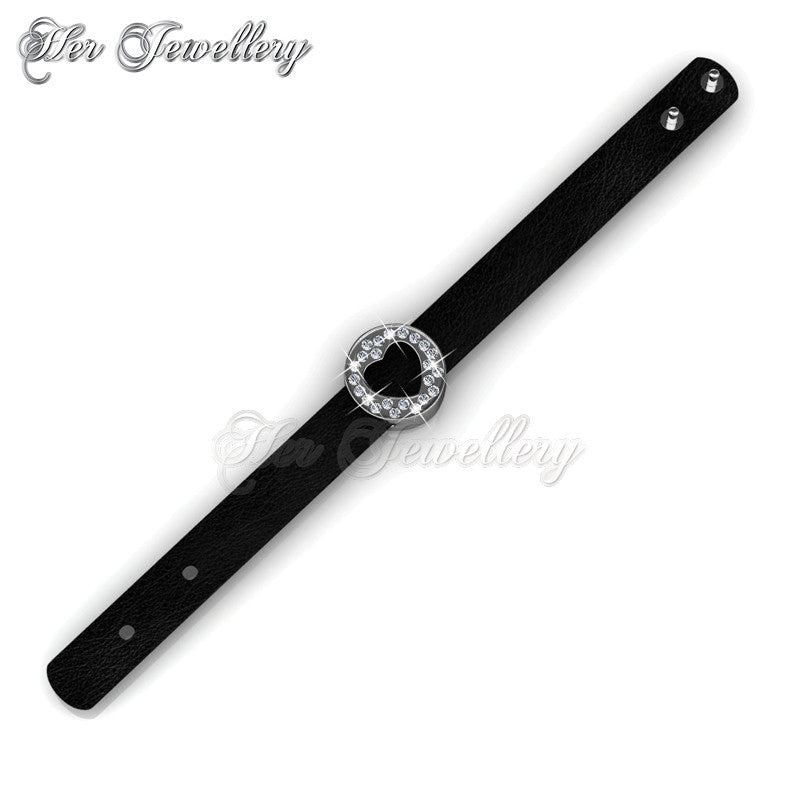 Swarovski Crystals Heart Leather Bracelet - Her Jewellery