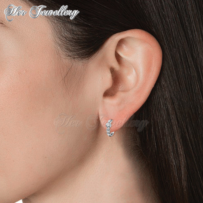 Swarovski Crystals Princess Ring Earrings - Her Jewellery