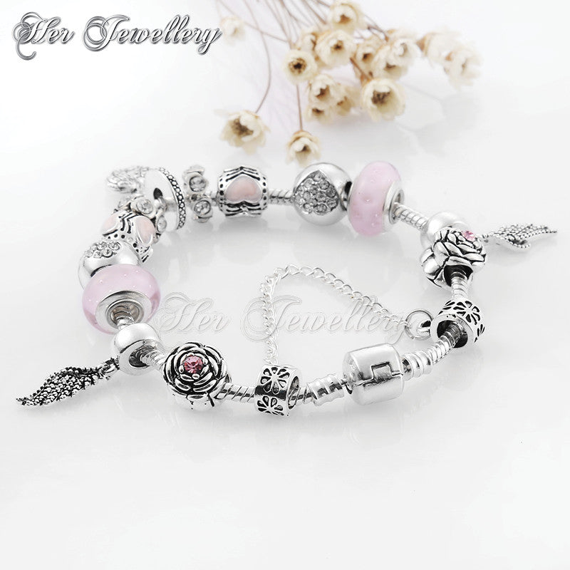 Swarovski Crystals Angel Charm Bracelet - Her Jewellery