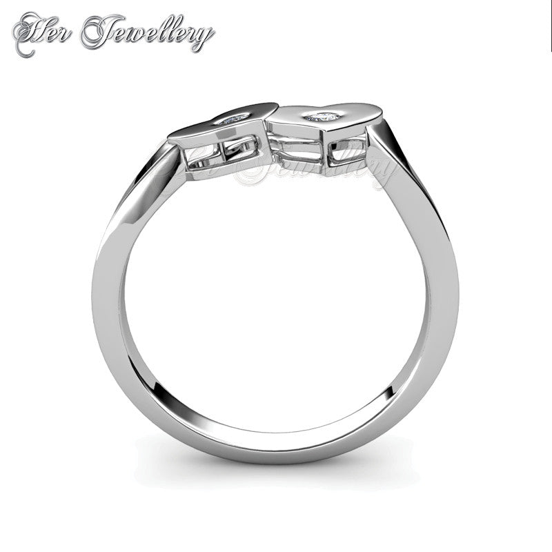Swarovski Crystals Double Love Ring†- Her Jewellery