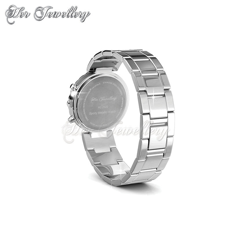 Swarovski Crystals Sporty Metallic Watch - Her Jewellery