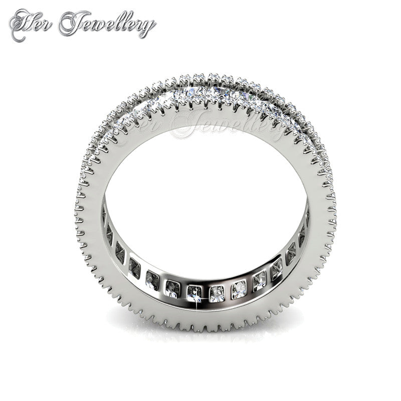 Swarovski Crystals Glamour Lock Ring - Her Jewellery